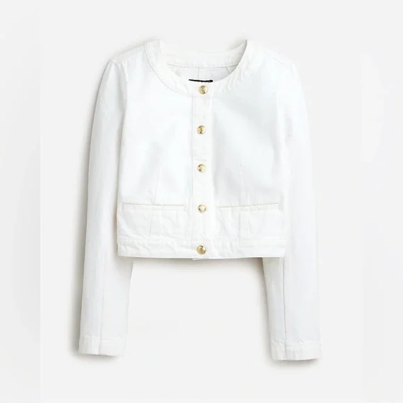 NWT LOUISA LADY JACKET FROM J. Crew. Cropped Button Jacket with Gold Buttons.6 - Picture 2 of 8